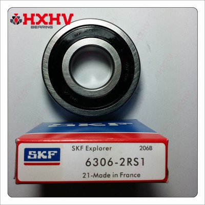 6306-2RS1 Size 30x72x19 mm SKF Single Row Chrome Steel Deep Groove Ball Bearing For Printing Machine