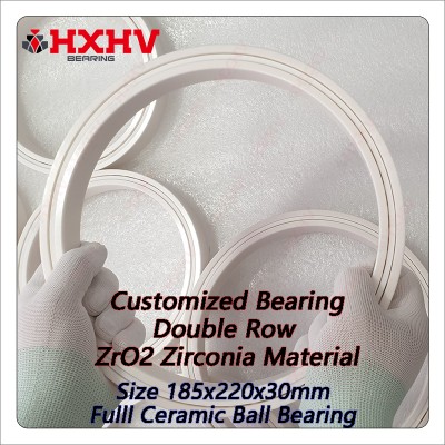 Cusomized 185x220x30mm Double Row ZrO2 Zirconia HXHV Full Ceramic Ball Bearing