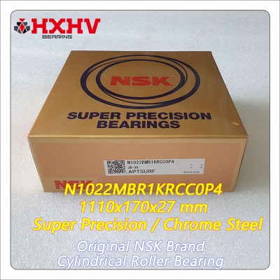 N1022 N1022MBR1KRCC0P4 N1022BMR1KRCC0P4 Super Precision Chrome Steel 110x170x27 mm NSK Cylindrical Roller Bearing