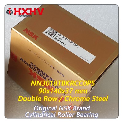 NN3018 NN3018TBKRCC0P5 Row roa Chrome Steel 90x140x37 mm NSK Cylindrical Roller Bearing