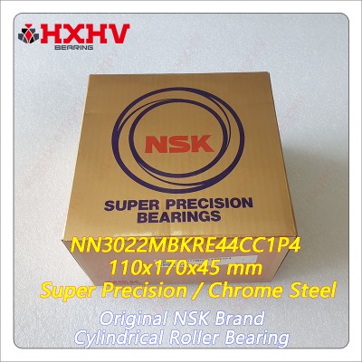 NN3022 NN3022MBKRE44CC1P4 Super Precision Chrome Steel 110x170x45 mm NSK Cylindrical Roller Bearing